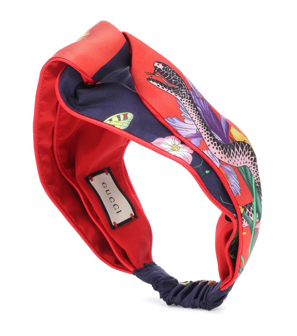 Fascia per capelli in seta Gucci