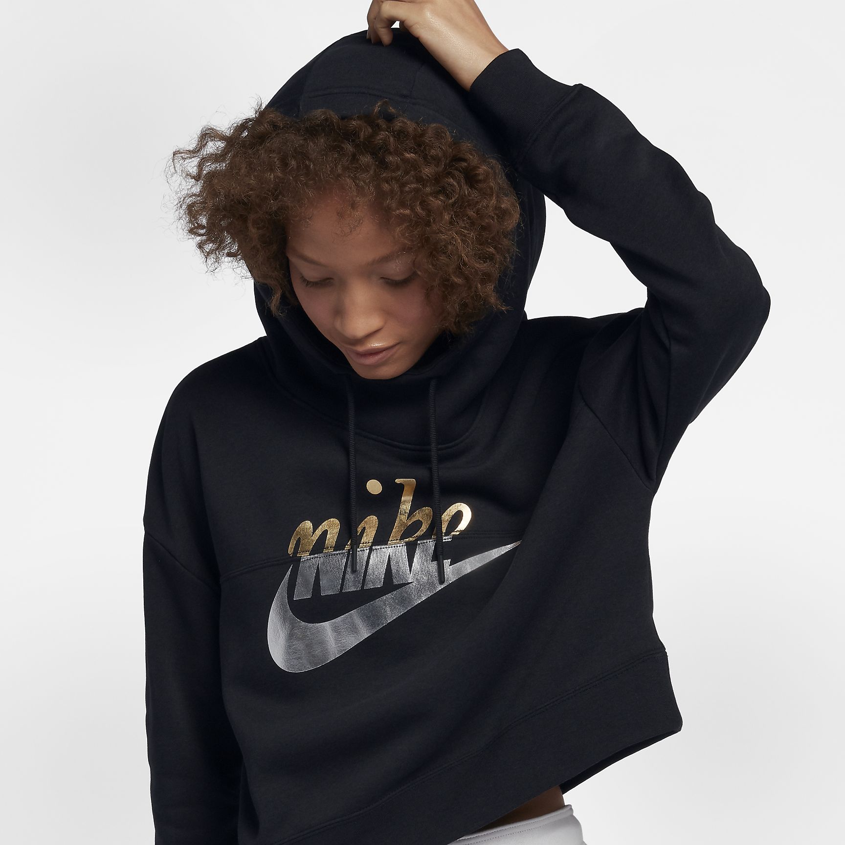 Felpa Nike corta con cappuccio autunno inverno 2018 2019