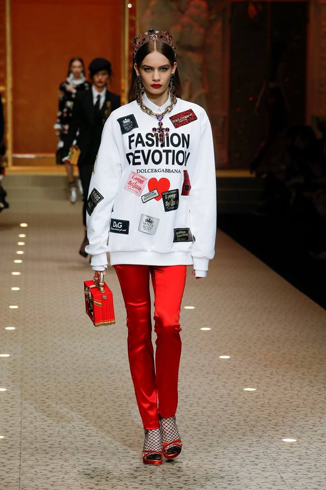 Felpa lunga per leggings Dolce&Gabbana autunno inverno 2018 2019