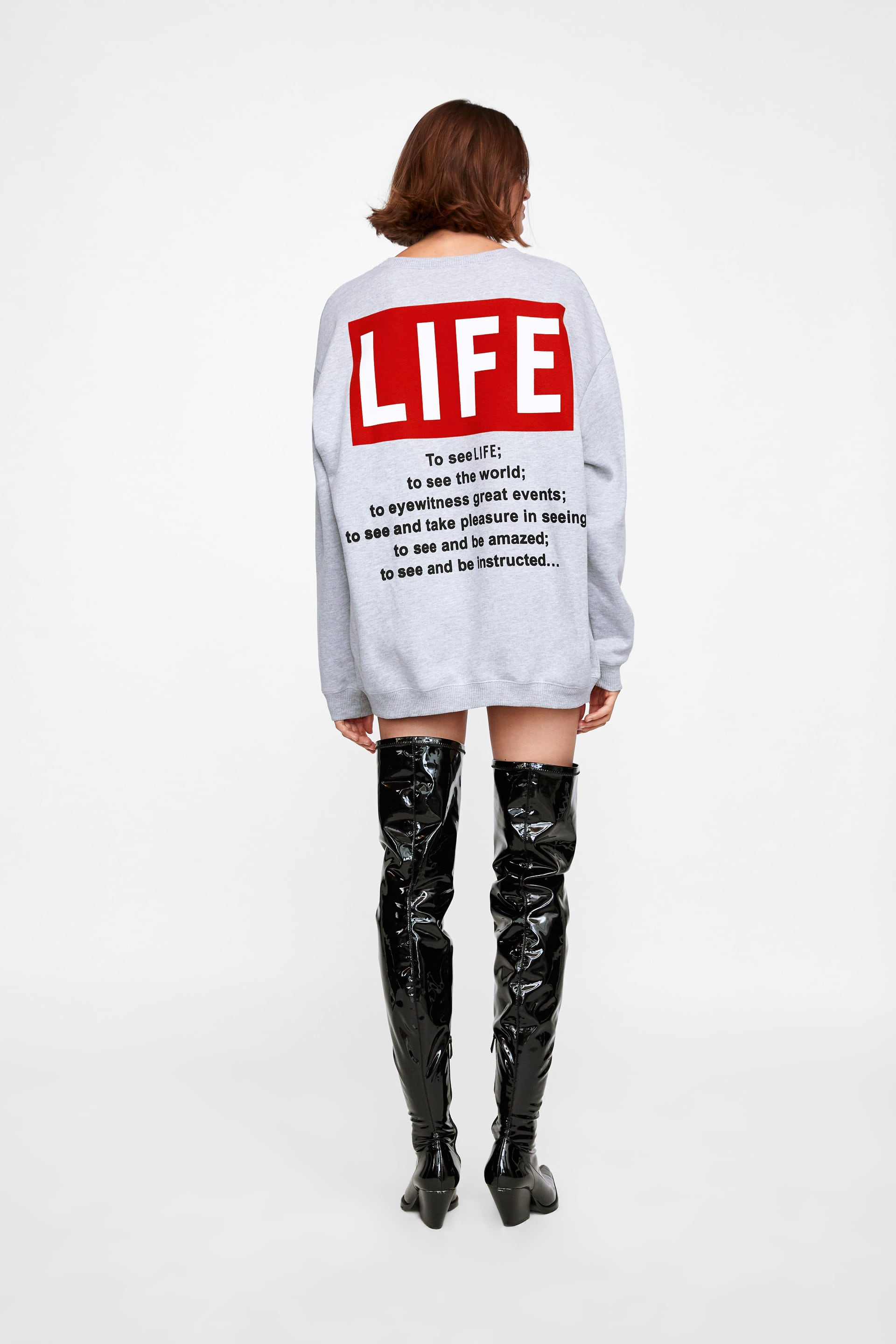 Felpa lunga per leggings Zara autunno inverno 2018 2019