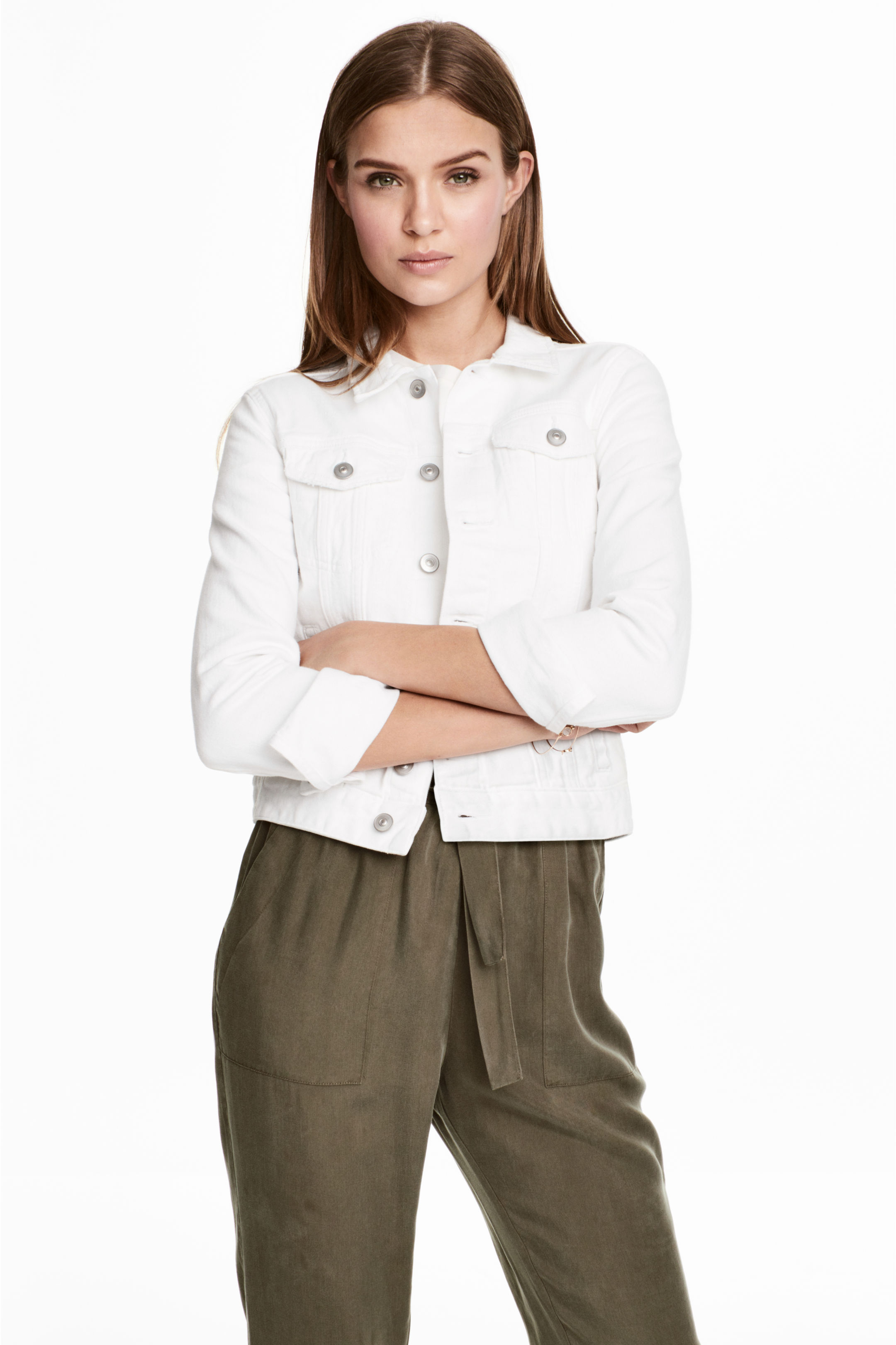 Giacca di jeans bianca H&M