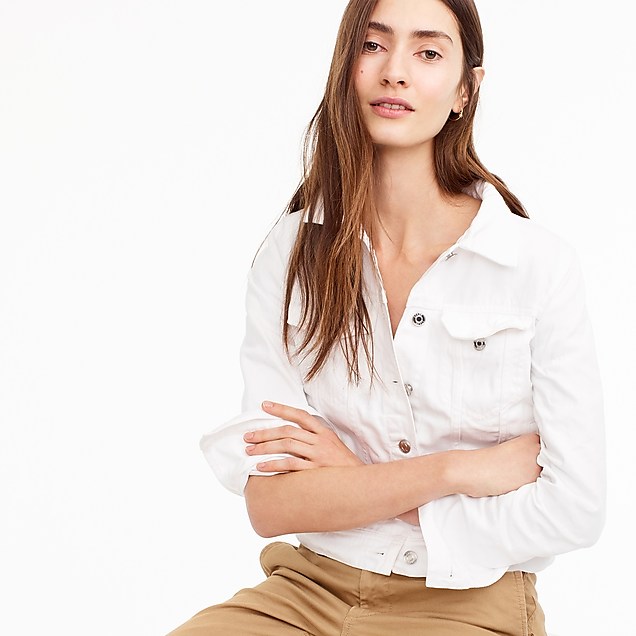 Giacca di jeans bianca J Crew
