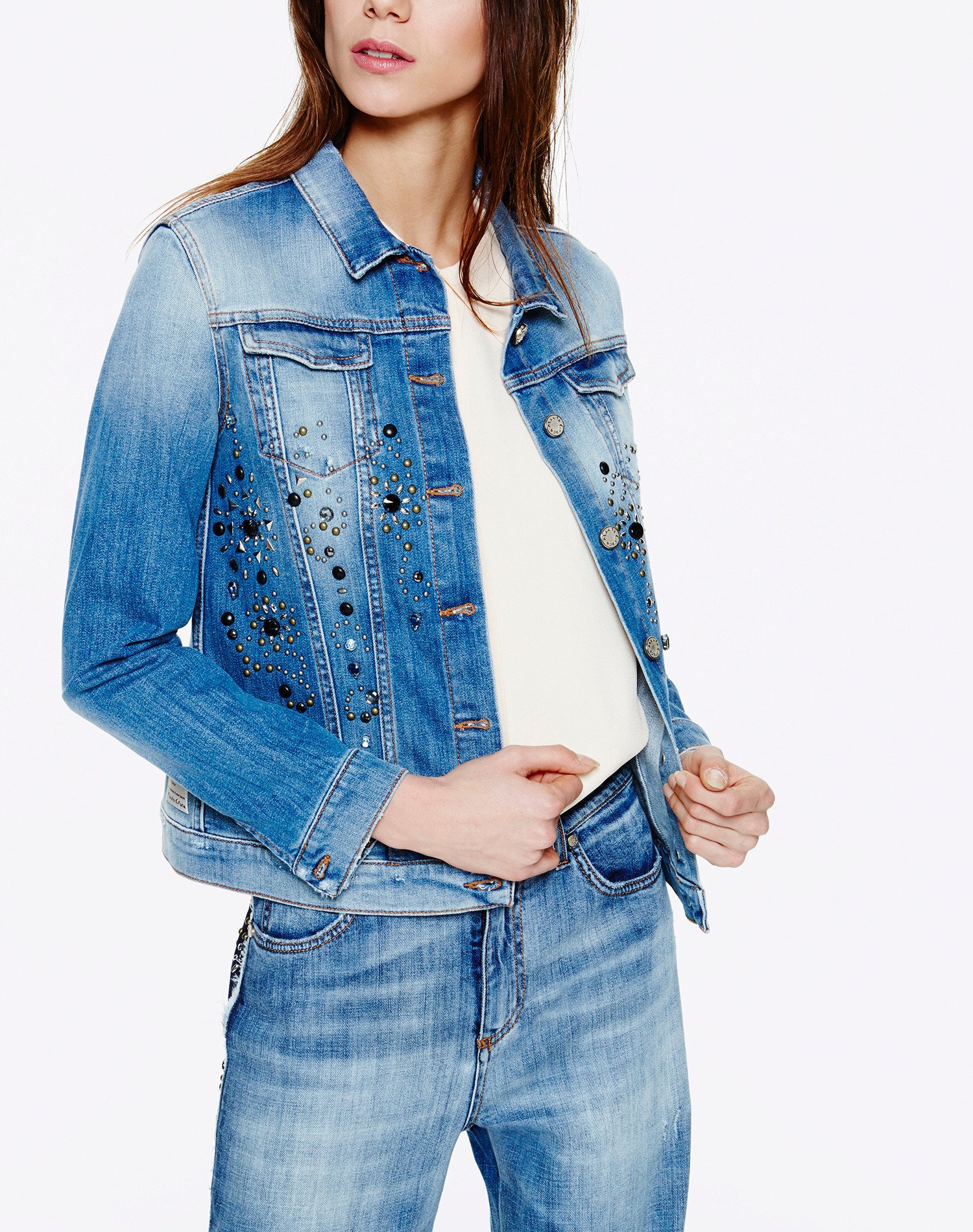 Giubbotto di jeans con applicazioni Manila Grace