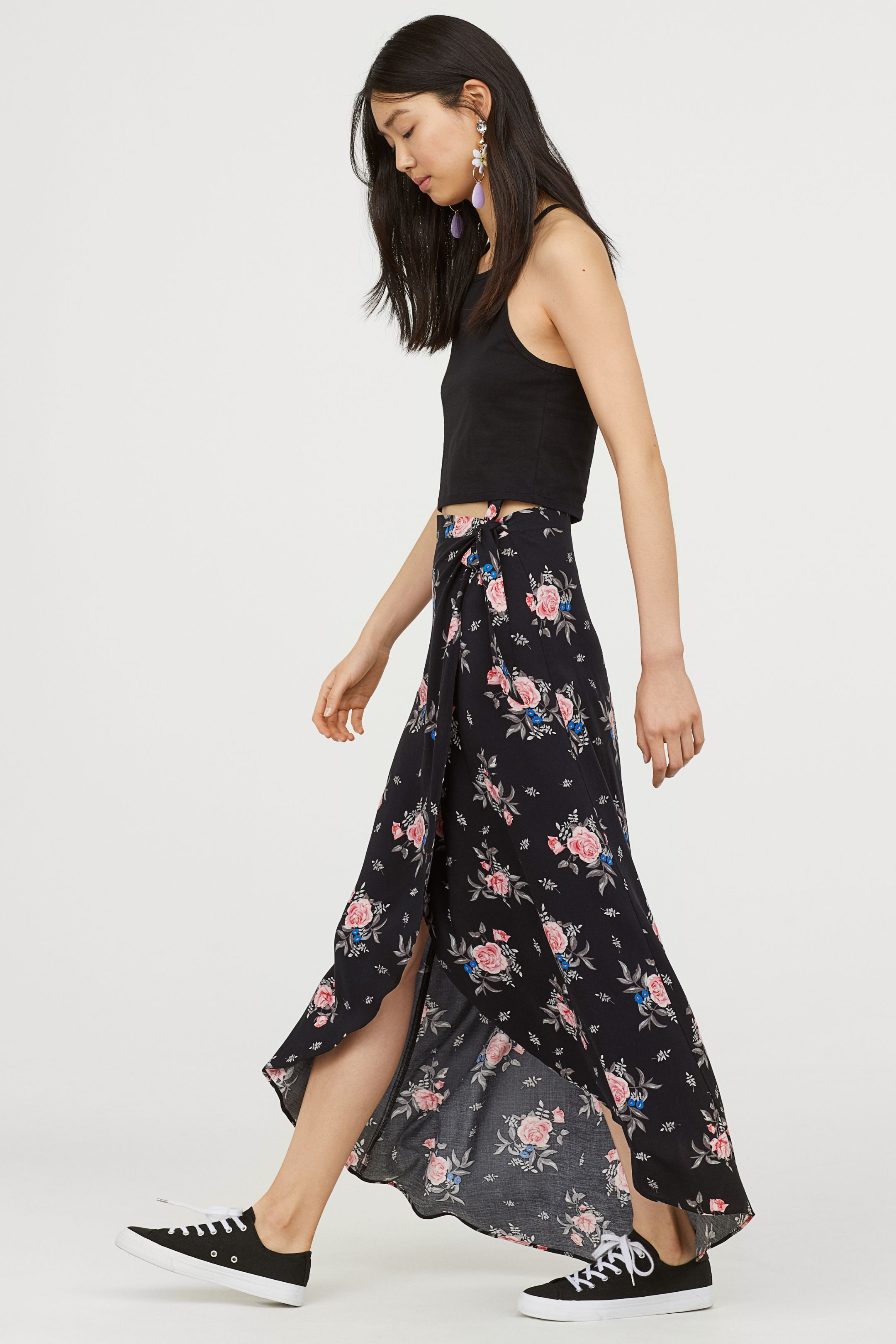 Gonna a portafoglio a fiori H&M