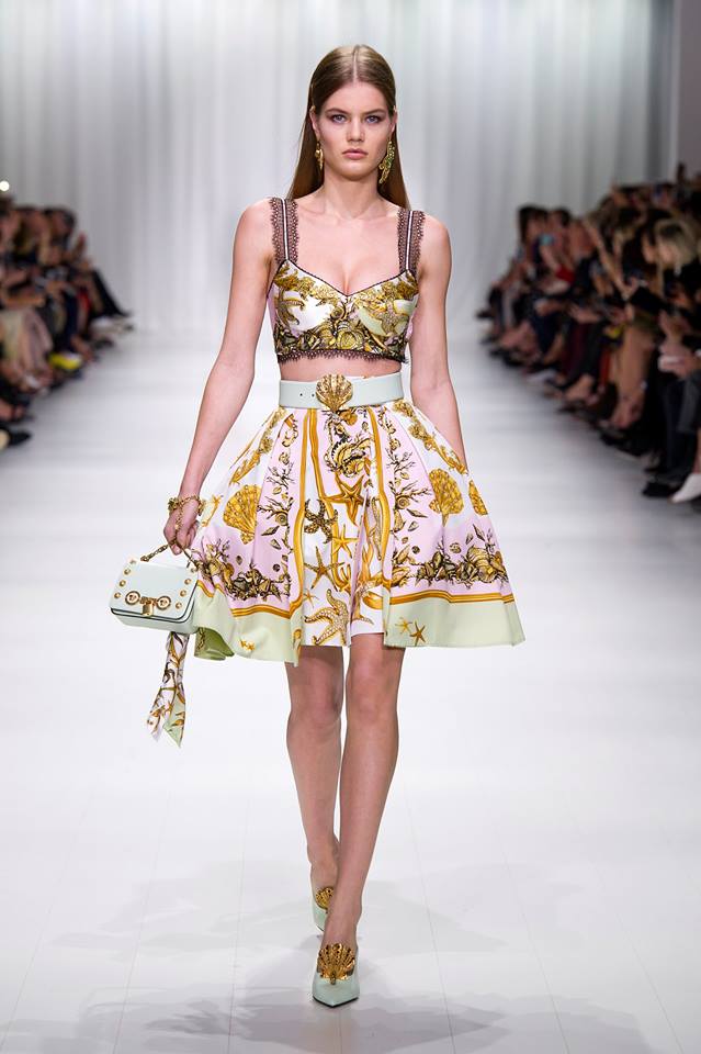 Gonna a ruota a vita alta Versace fb