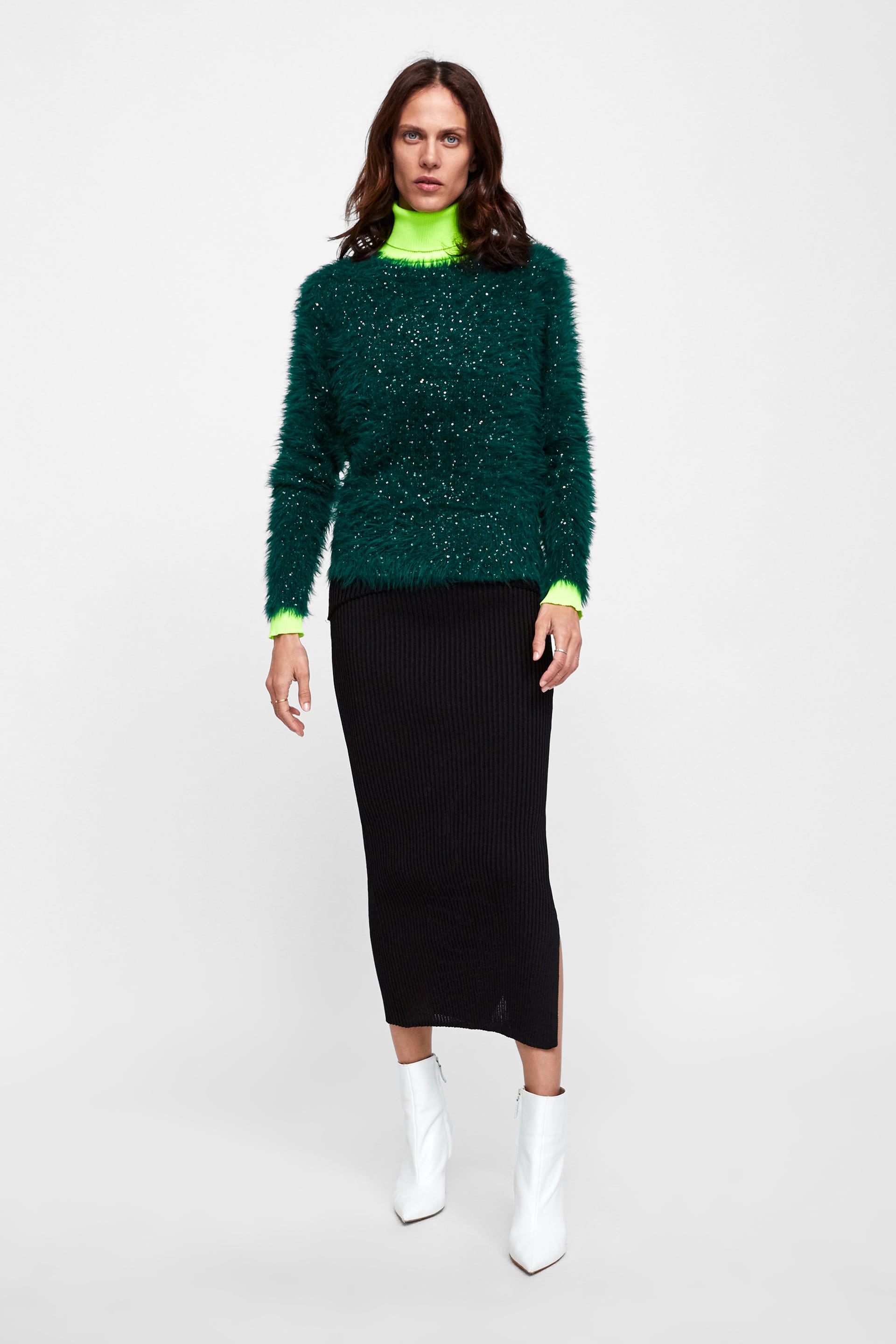 Gonna a tubino lunga Zara in maglia autunno inverno 2018 2019
