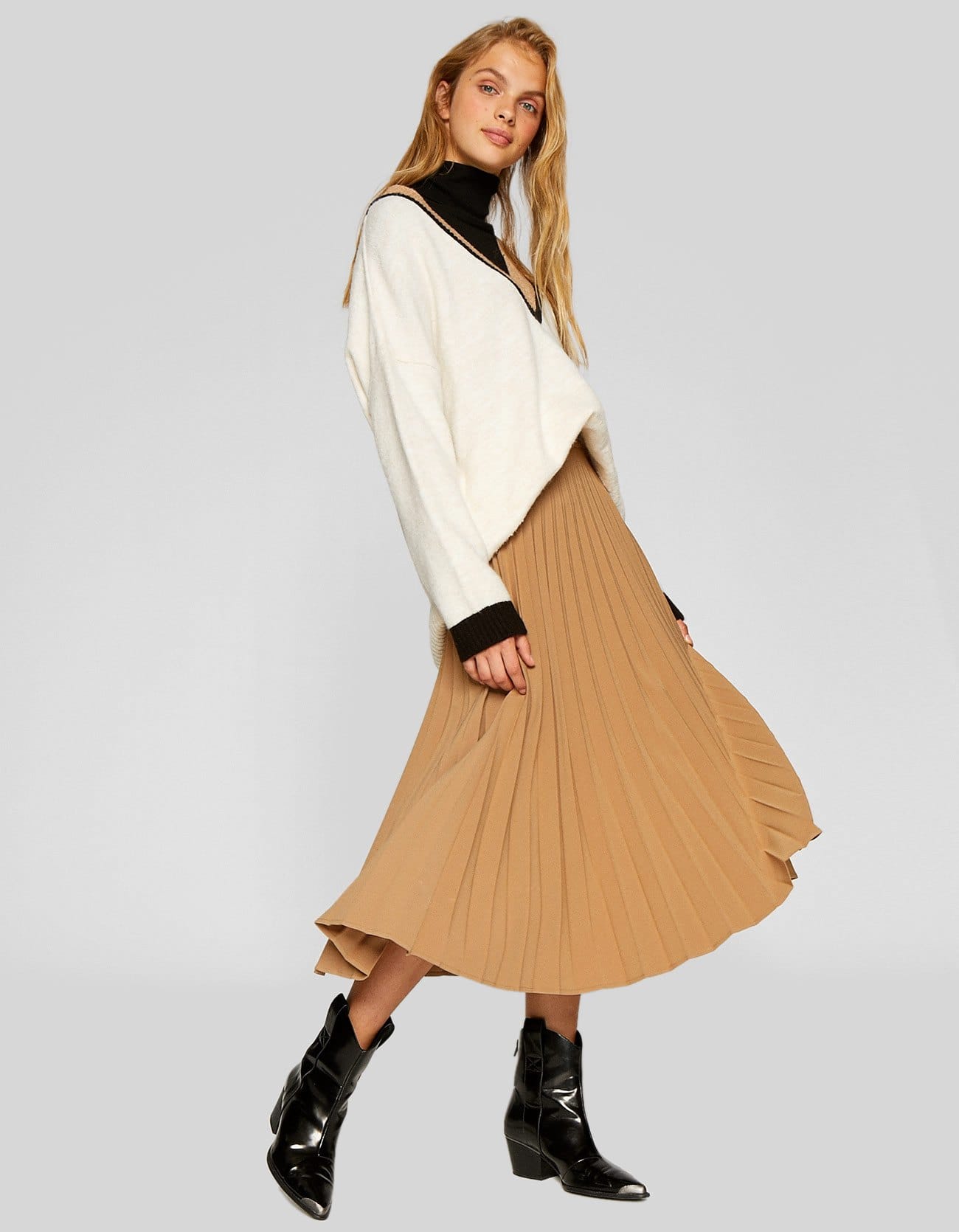 Gonna a vita alta Stradivarius lunga