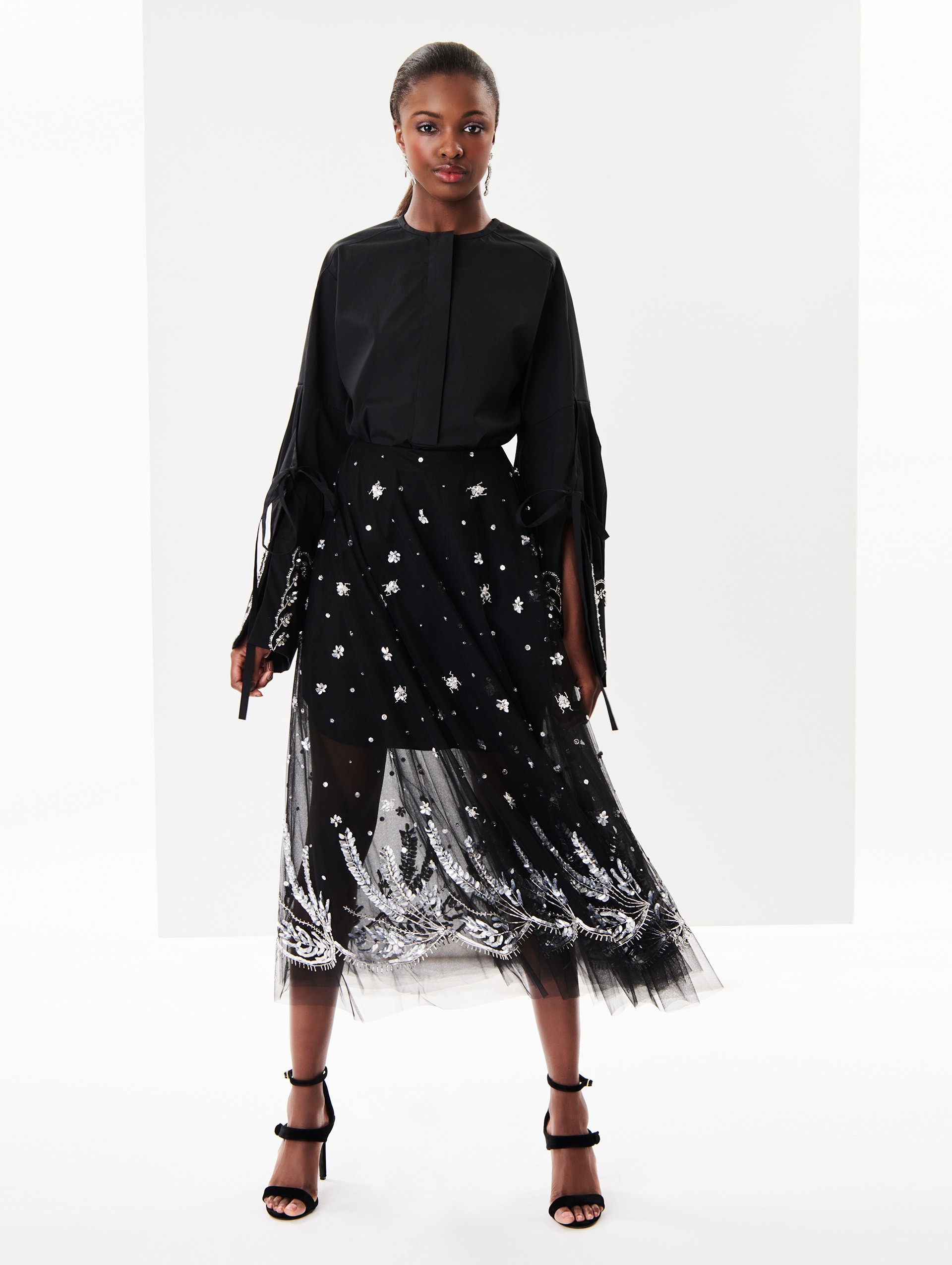 Gonna a vita alta elegante da cerimonia Oscar De La Renta in tulle