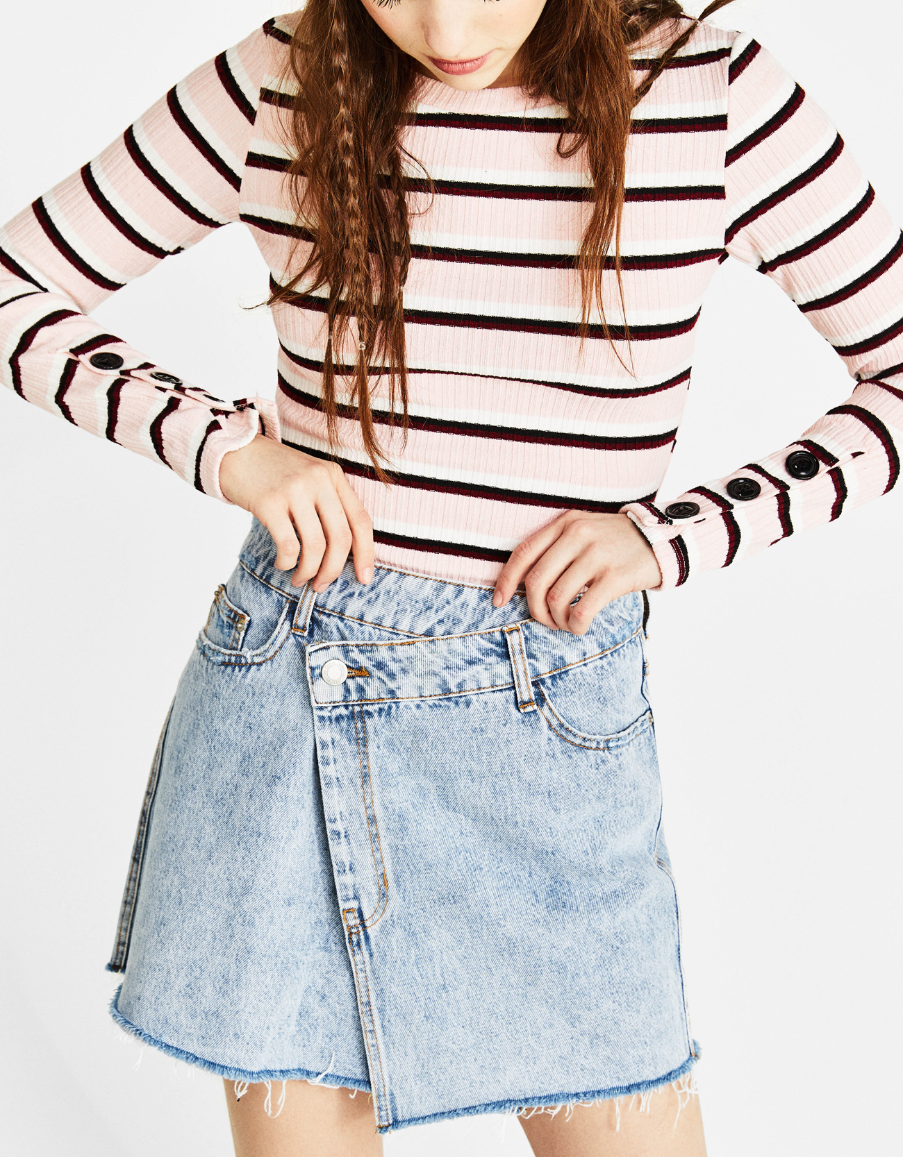 Gonna di jeans a portafoglio Bershka