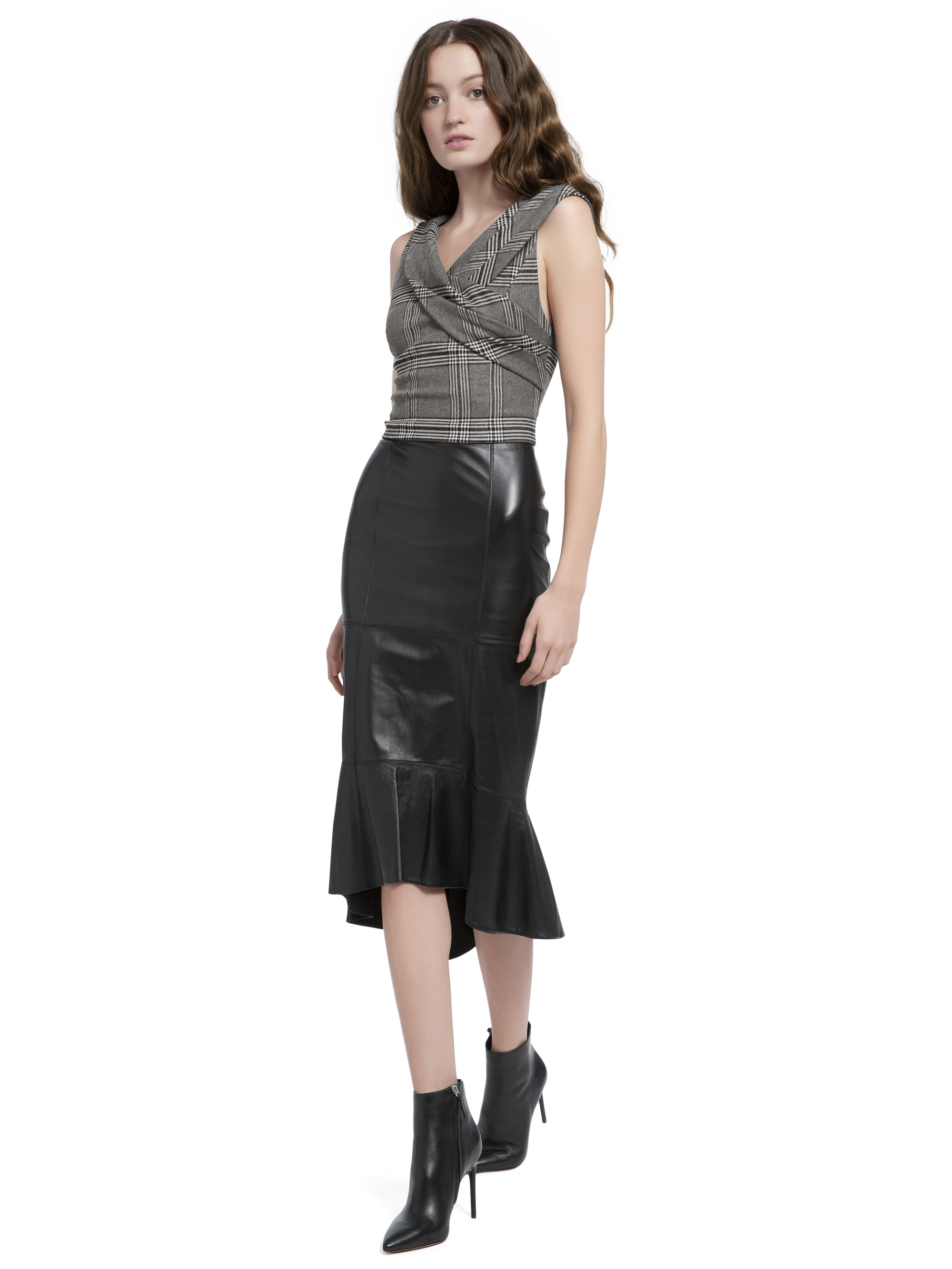 Gonna di pelle lunga a vita alta Alice and Olivia