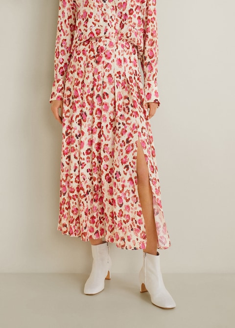 Gonna lunga a fiori con spacco Mango a 49,99 euro