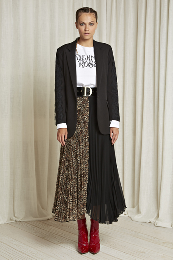Gonna lunga plissettata animalier Denny Rose