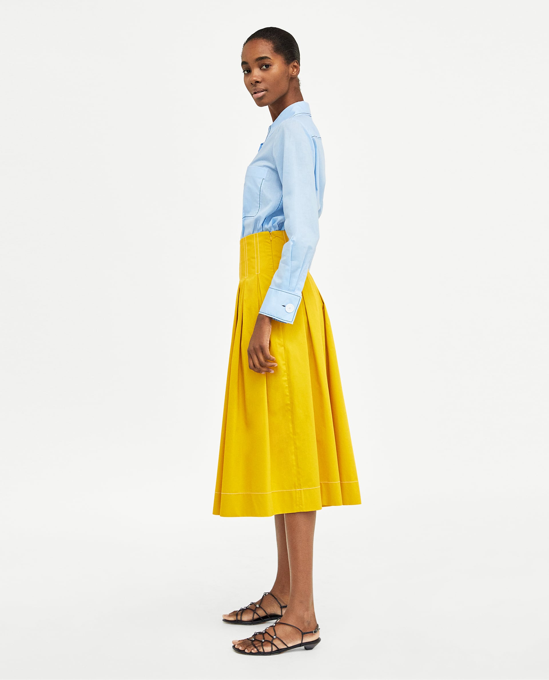 Gonna midi a vita alta Zara