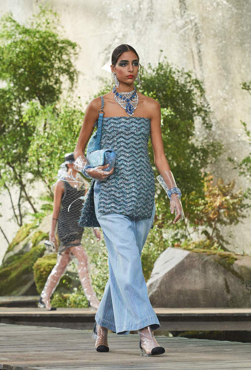 Jeans a palazzo cropped Chanel