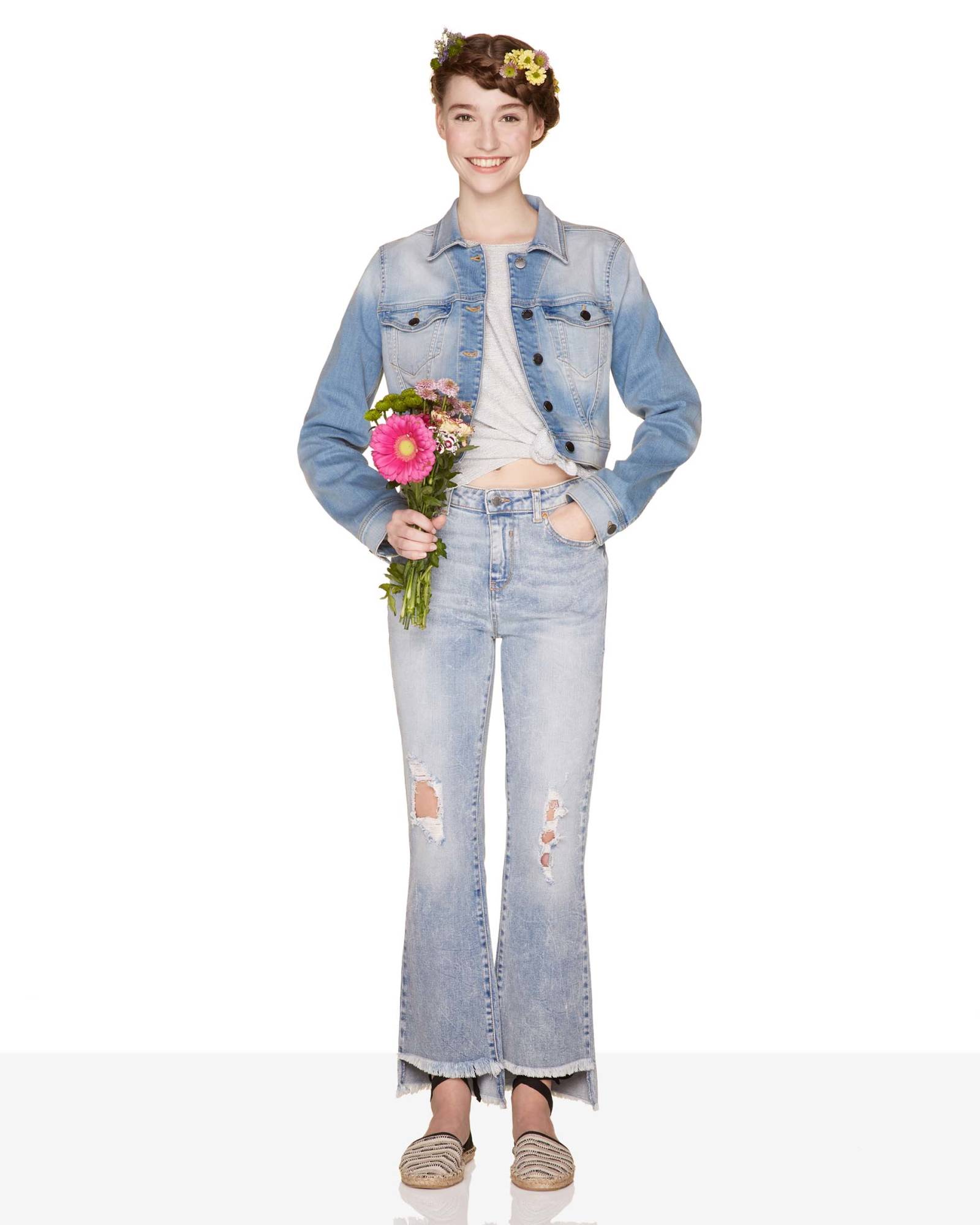 Jeans a zampa Benetton corti alla caviglia