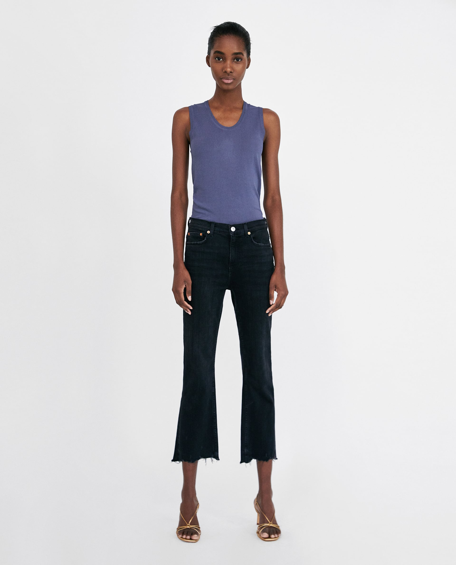 Jeans a zampa Zara corti