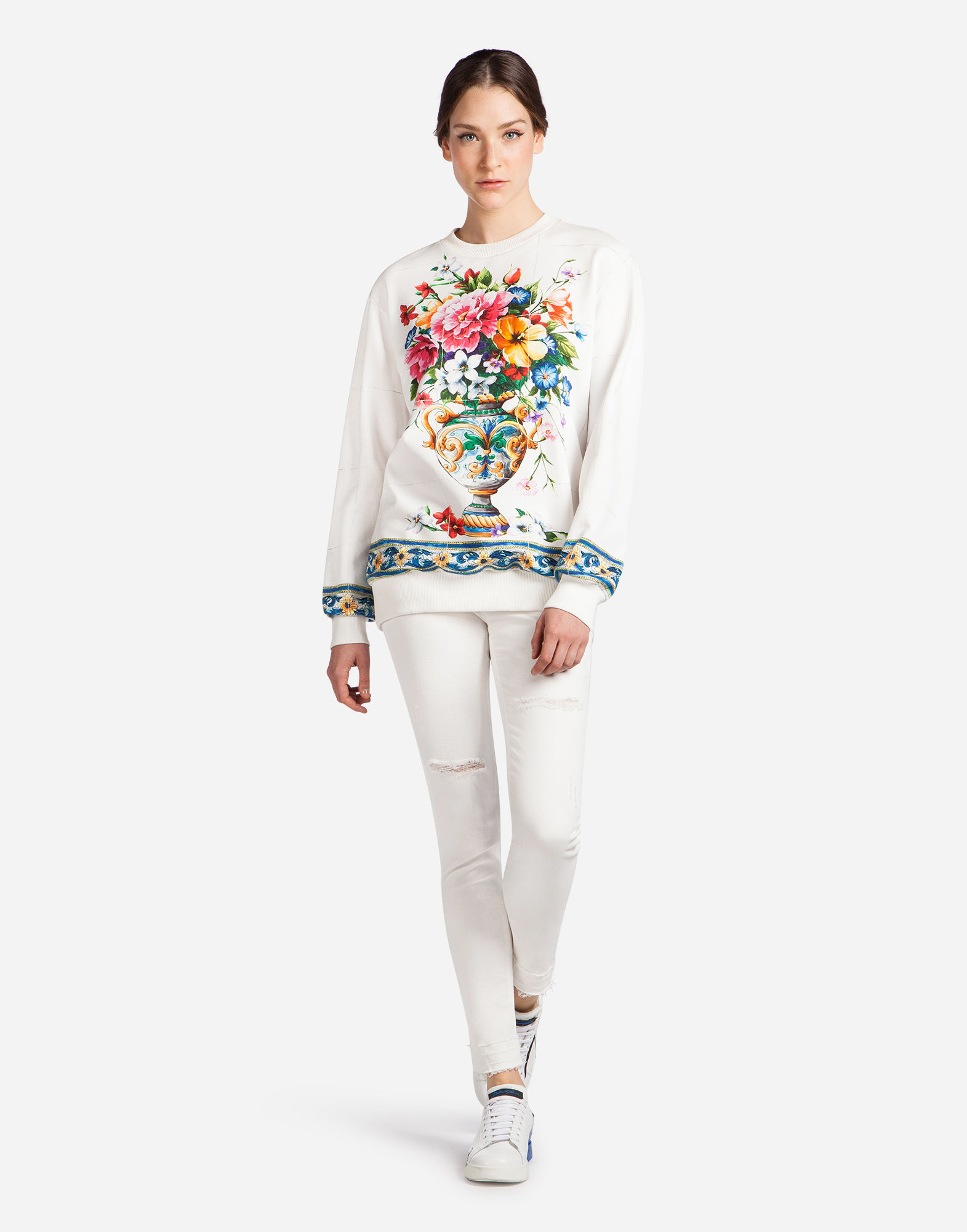 Jeans bianchi strappati Dolce & Gabbana