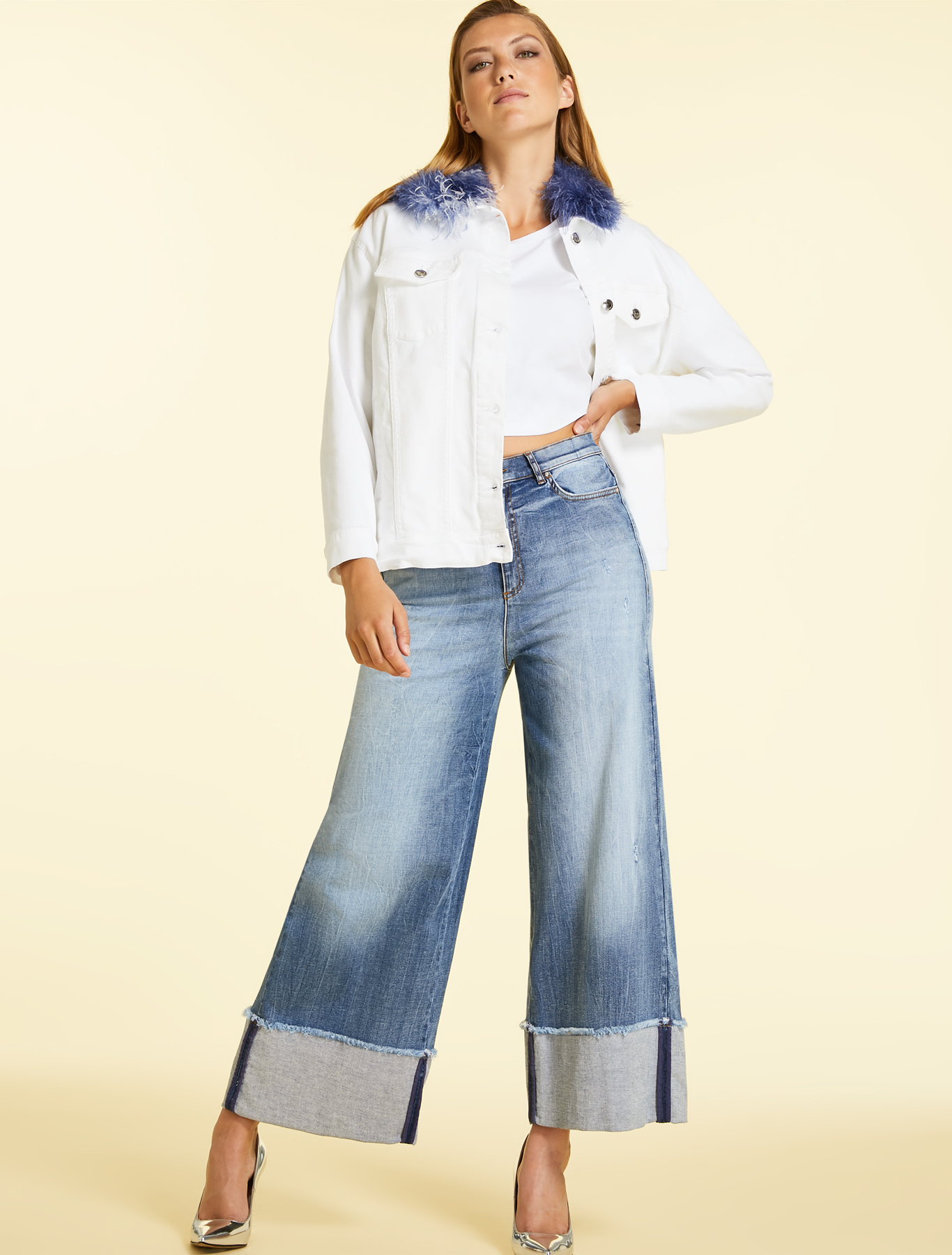 Jeans culotte Ashley Graham per Marina Rinaldi a 195 euro