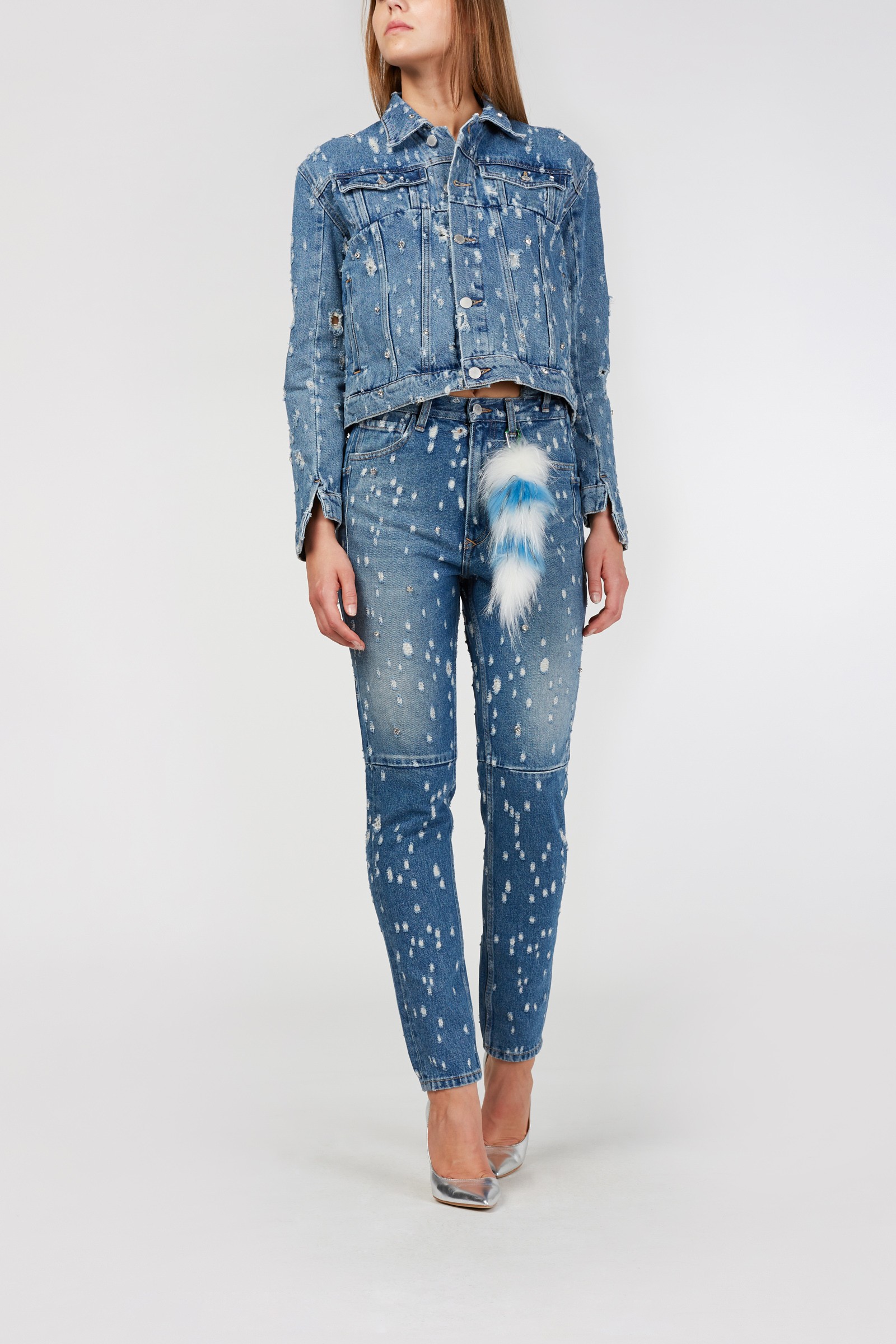 Jeans slim decorati