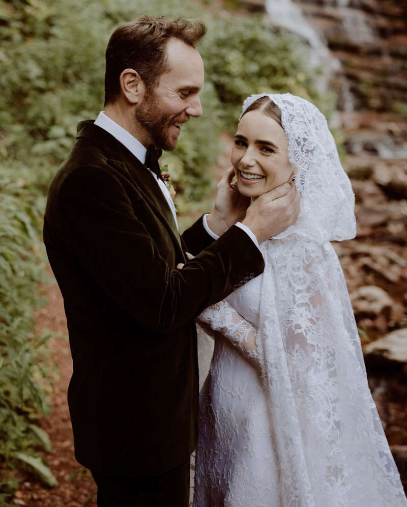 Lily Collins abito da sposa