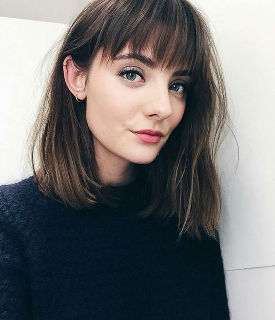 Long bob con frangetta tagli medi 2018