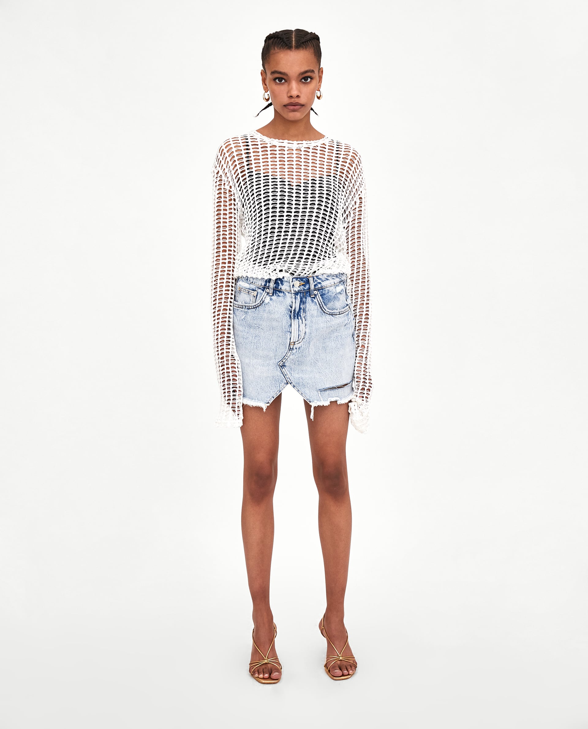 Minigonna di jeans Zara strappata