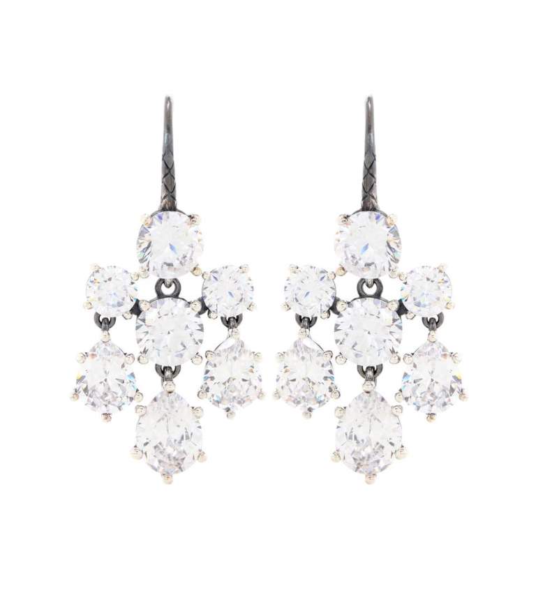 Orecchini in argento con diamanti Bottega Veneta
