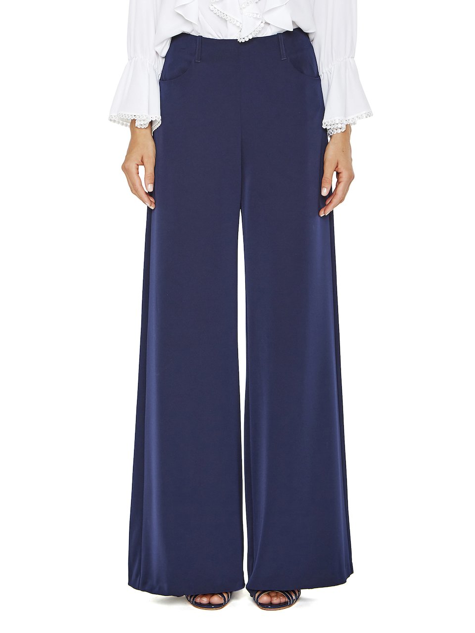 Pantaloni a palazzo a vita alta Blumarine