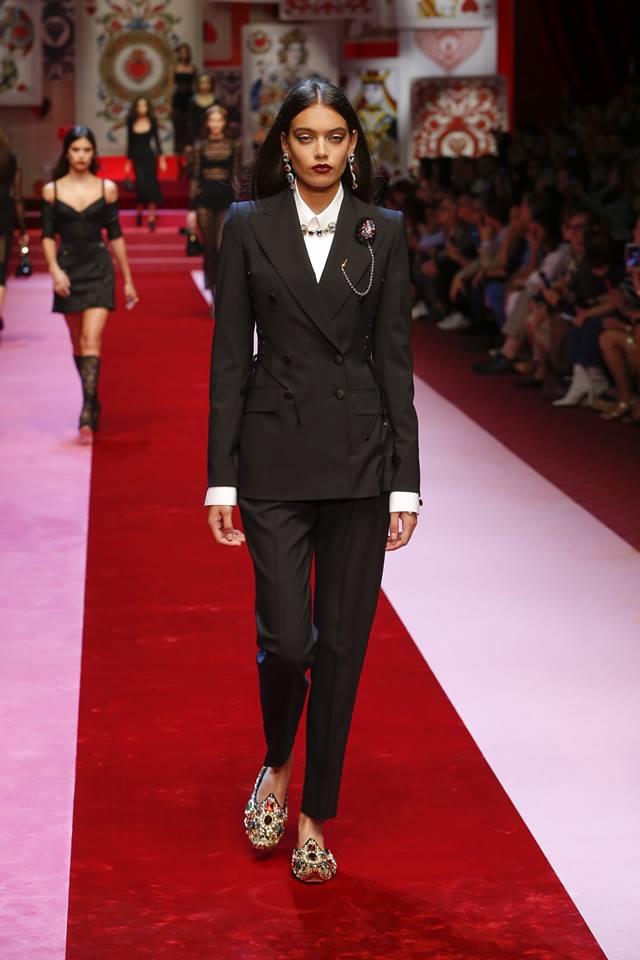 Pantaloni a sigaretta neri eleganti Dolce & Gabbana