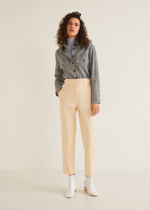 Pantaloni a sigaretta pastello a vita alta Mango a 49,99 euro