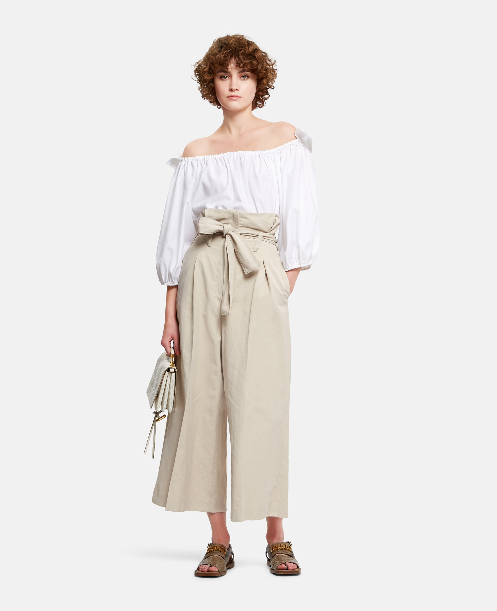 Pantaloni con vita paper bag Stella McCartney