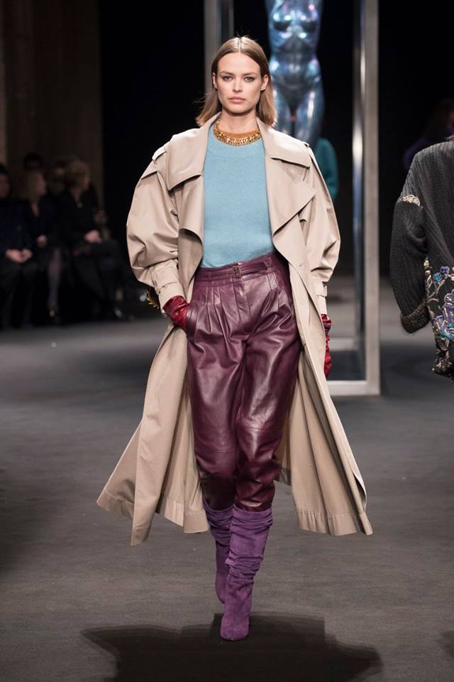 Pantaloni di pelle a vita alta Alberta Ferretti tendenze inverno 2019