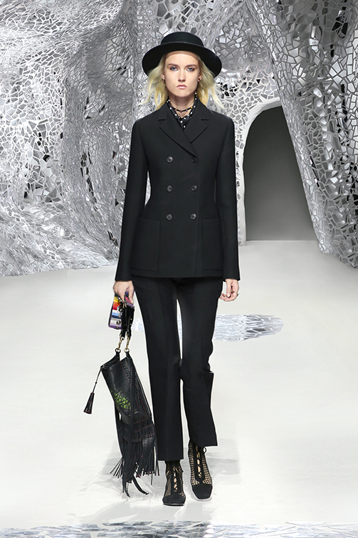 Pantaloni neri alla caviglia Dior