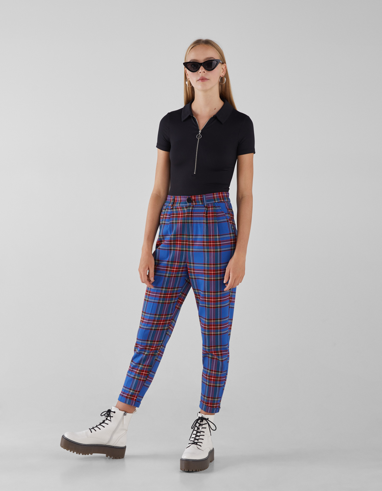 Pantaloni tartan Bershka