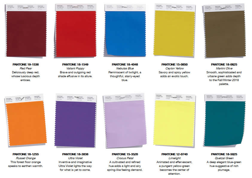 Pantone colori moda autunno inverno 2018 2019  new york 2