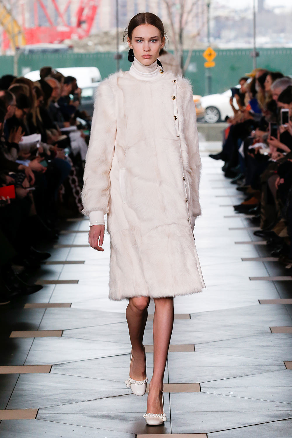 Pelliccia bianca Tory Burch