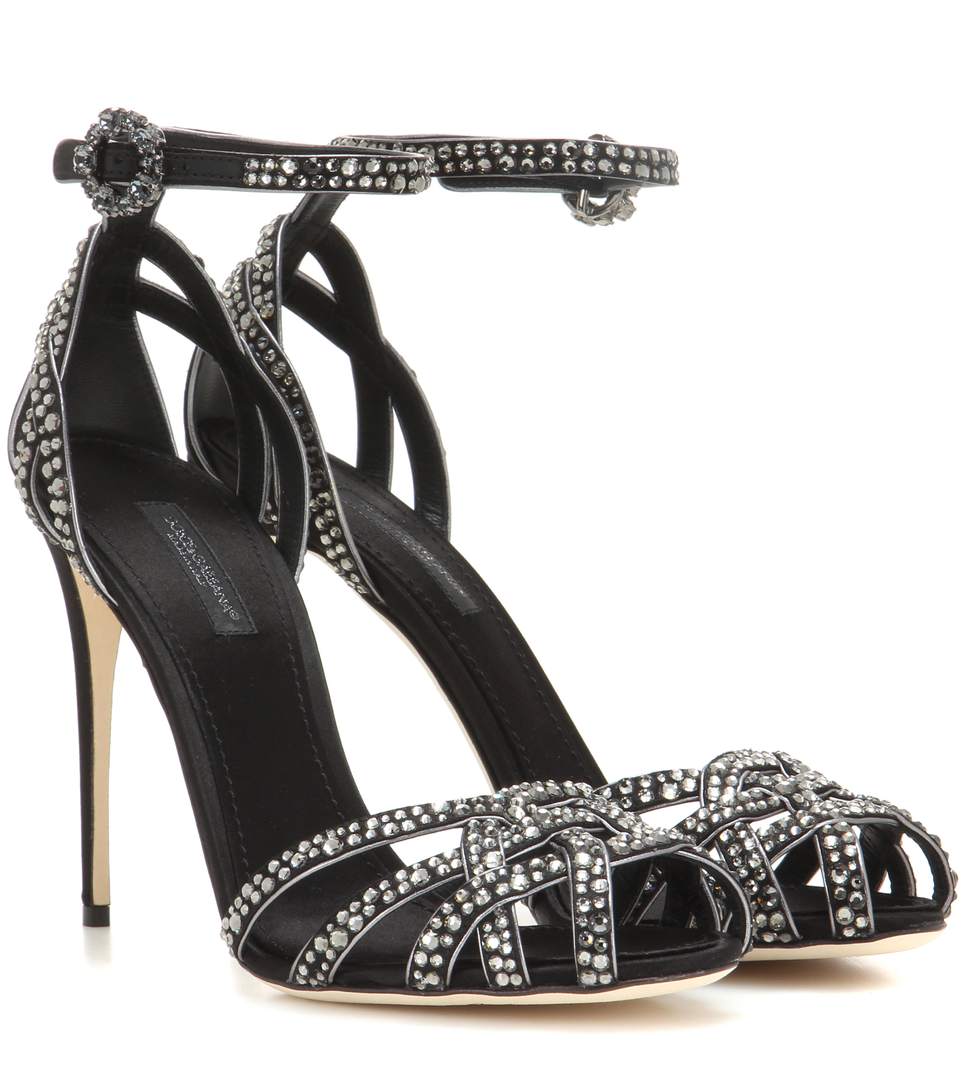 Sandali gioiello neri Dolce & Gabbana