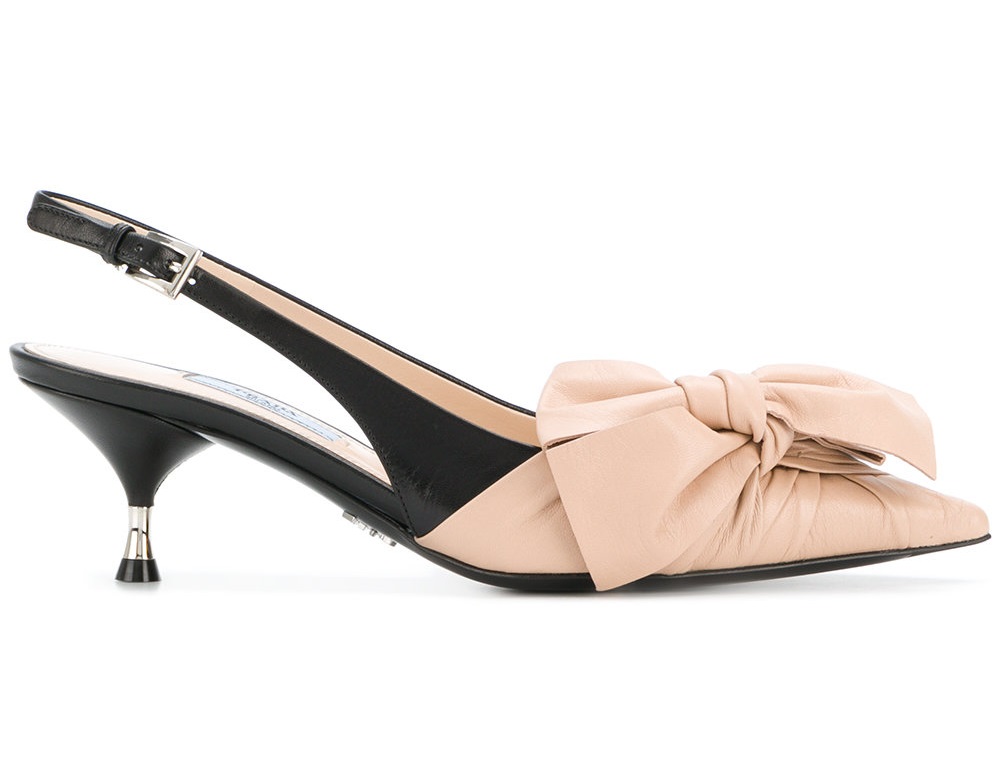 Slingback con tacco basso Prada stile vintage