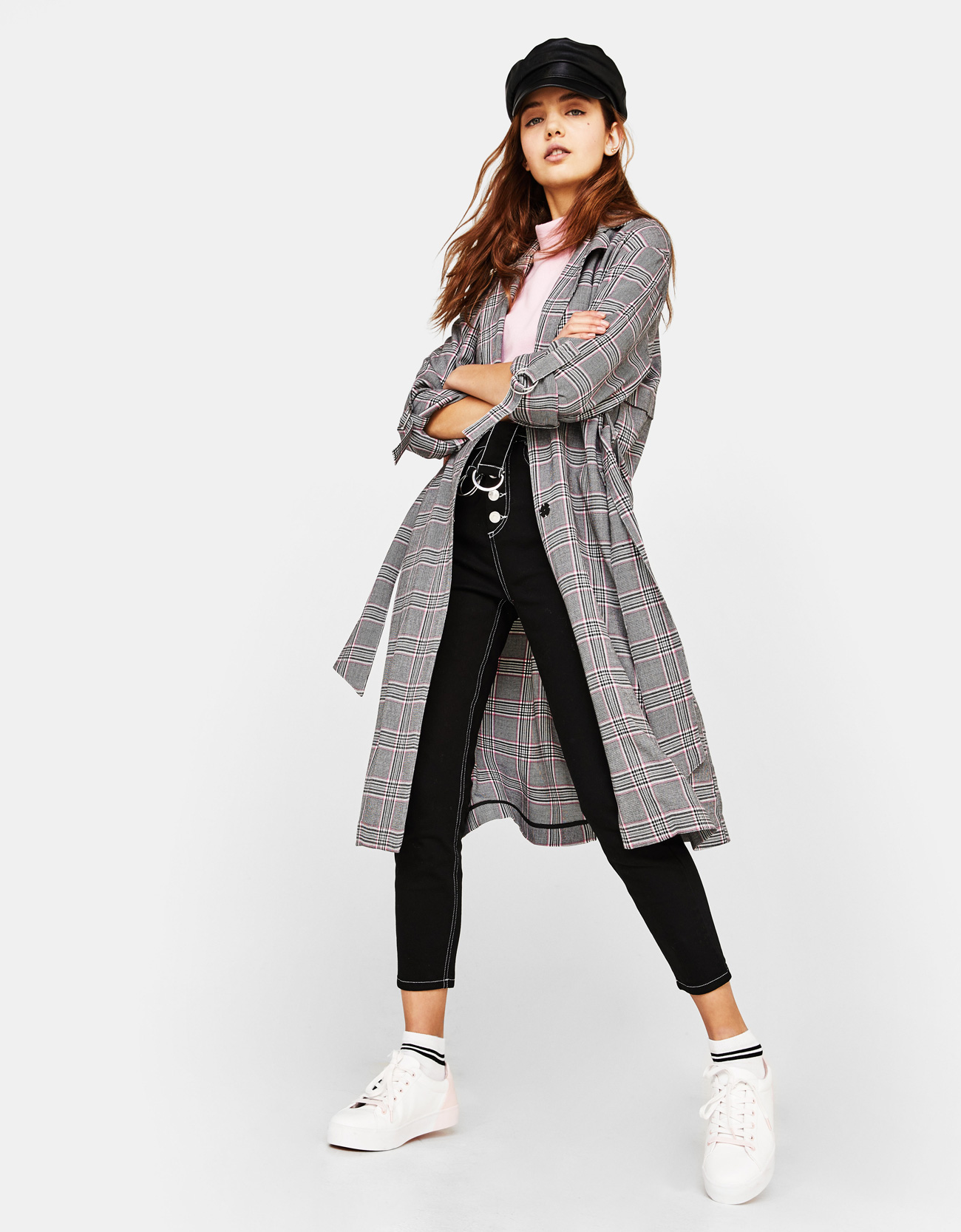 Spolverino a quadri Bershka a 45,99 euro