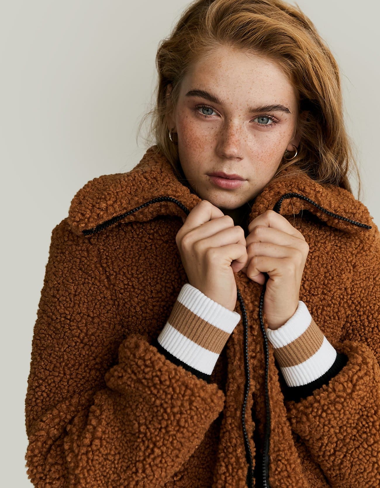 Teddy bear coat Stradivarius