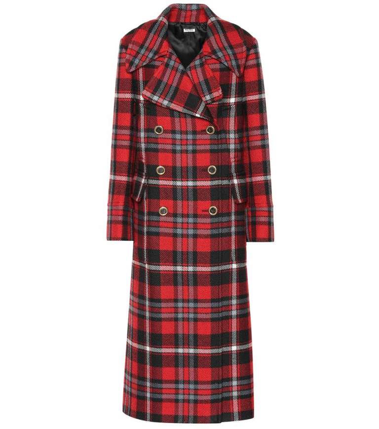 Tendenza cappotti a quadri inverno 2019  Miu Miu