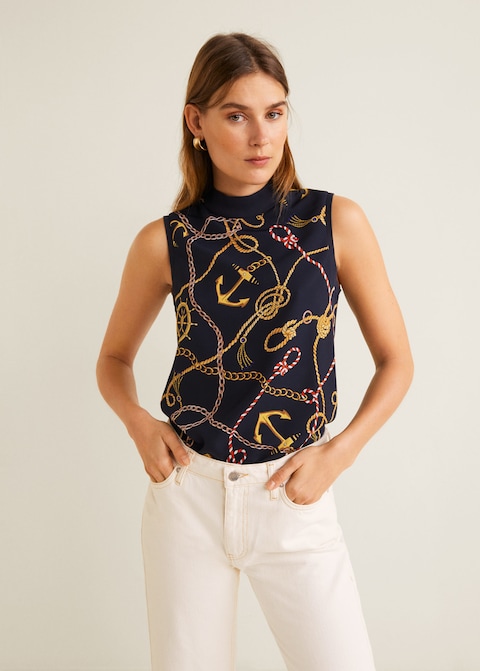 Top stampato senza maniche Mango a 25,99 euro