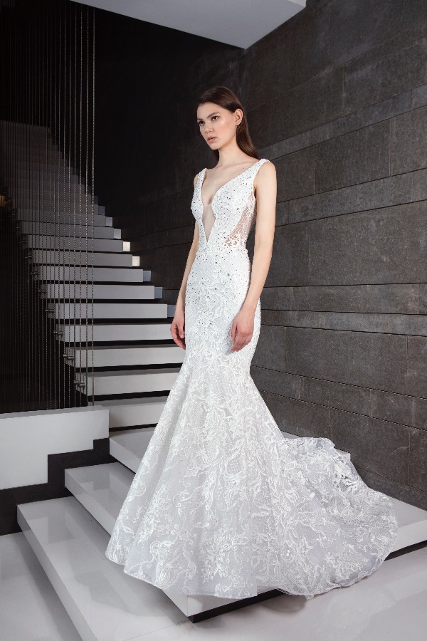 Vestito da sposa cut out a sirena Tony Ward
