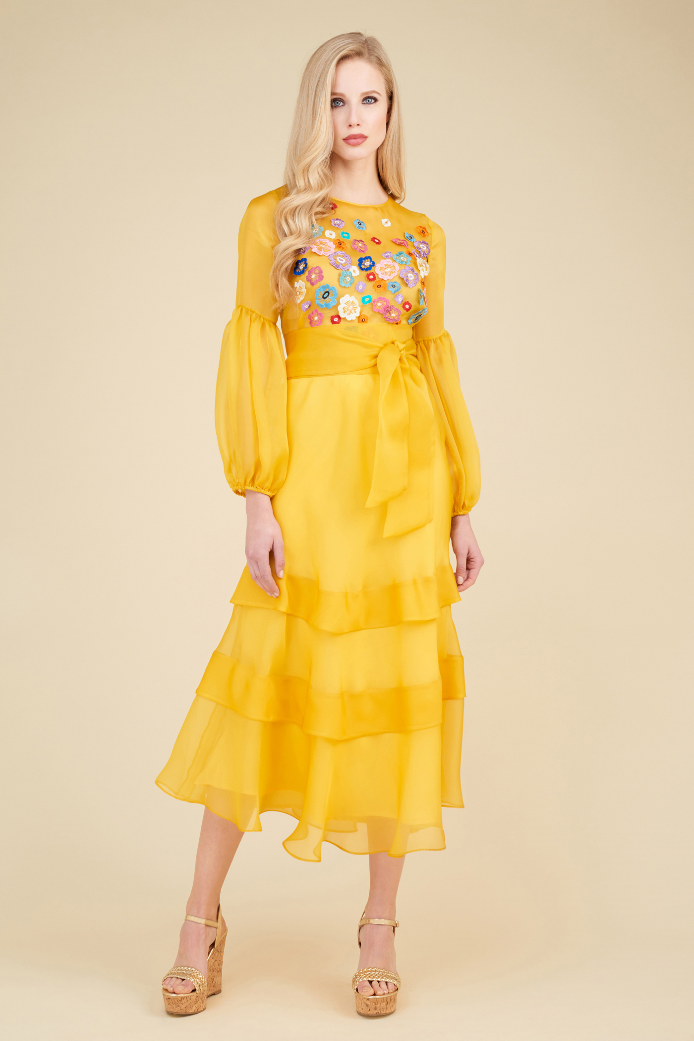 Vestito floreale lungo da cerimonia Luisa Spagnoli