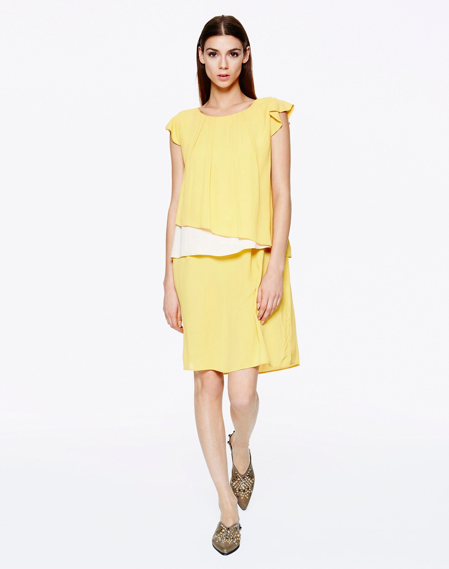 Vestito giallo con volants Manila Grace