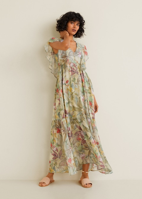 Vestito in chiffon a fiori Mango a 59,99 euro