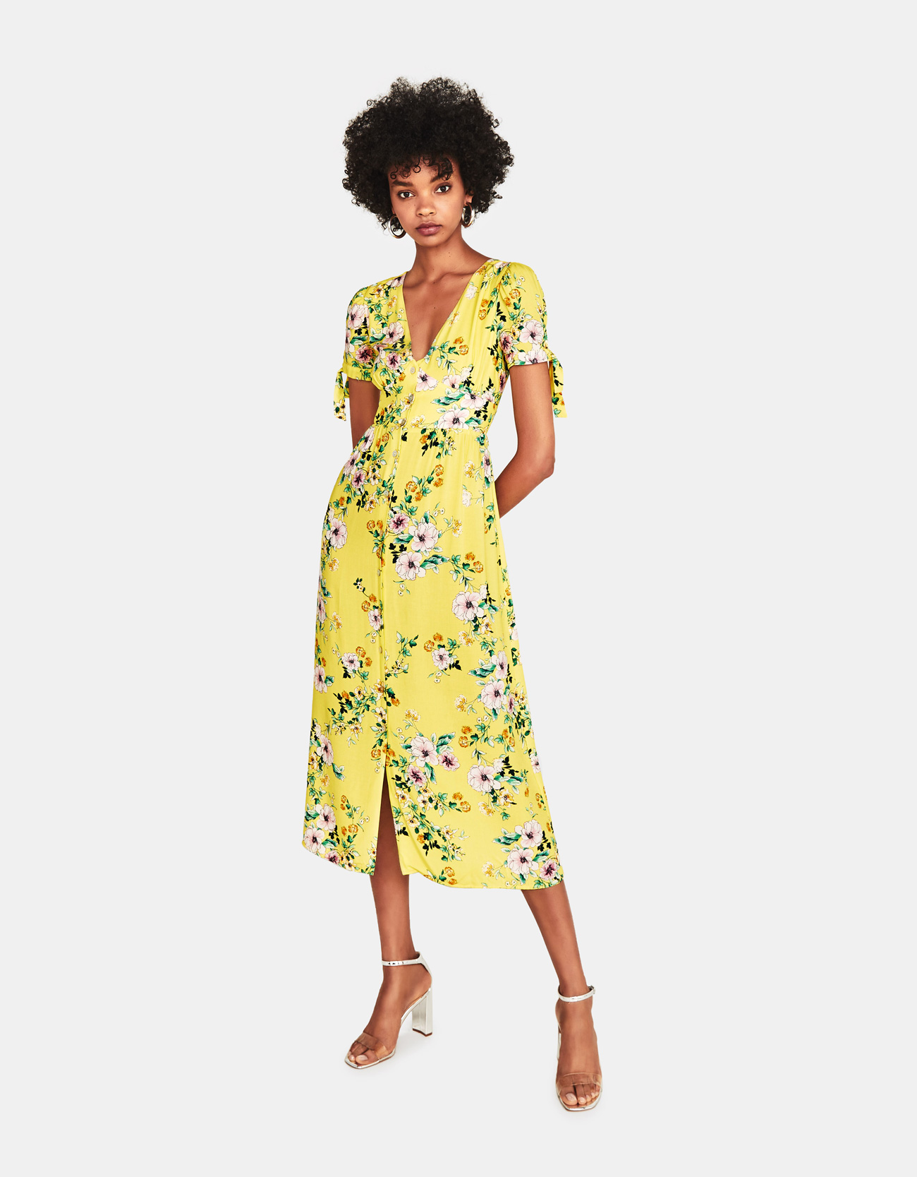 Vestito lungo a fiori Bershka