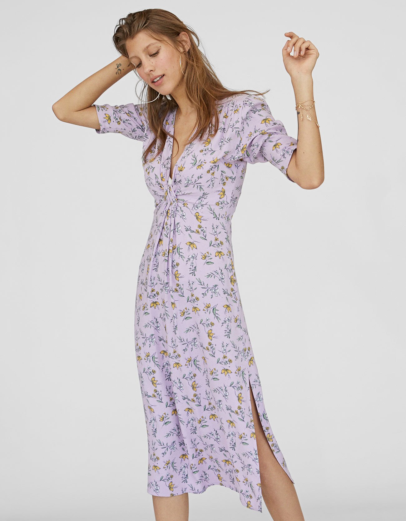 Vestito lungo floreale Stradivarius
