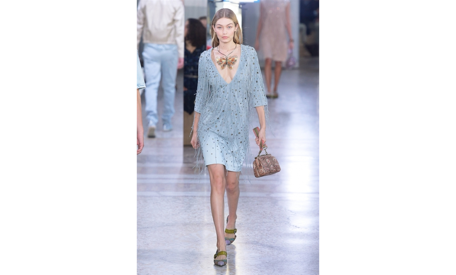 Vestito sfumato con frange Bottega Veneta