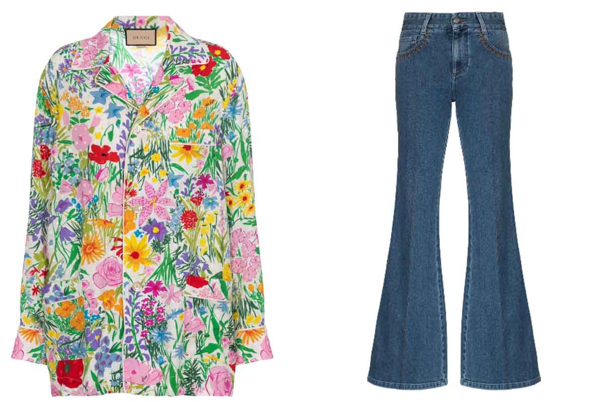 camicia floreale gucci ken scott jeans chloe